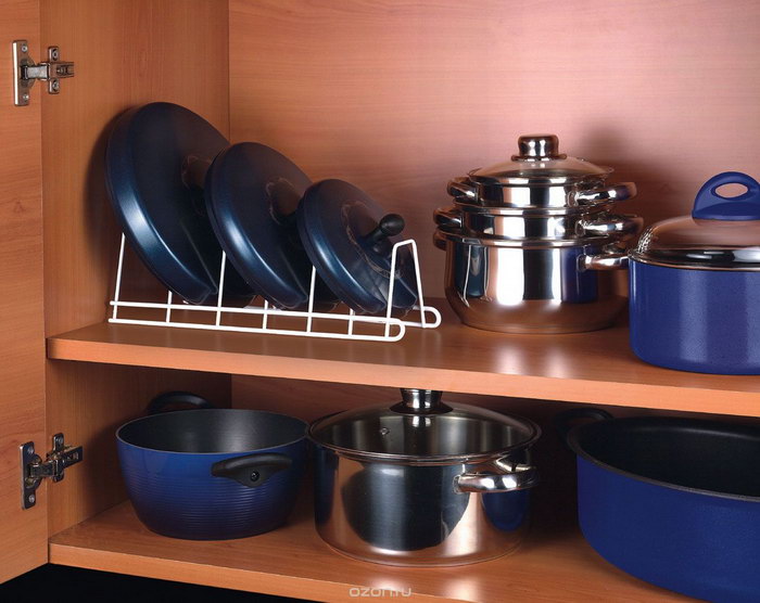 Как хранить крышки от кастрюль и сковородок: 10 оптимальных способов