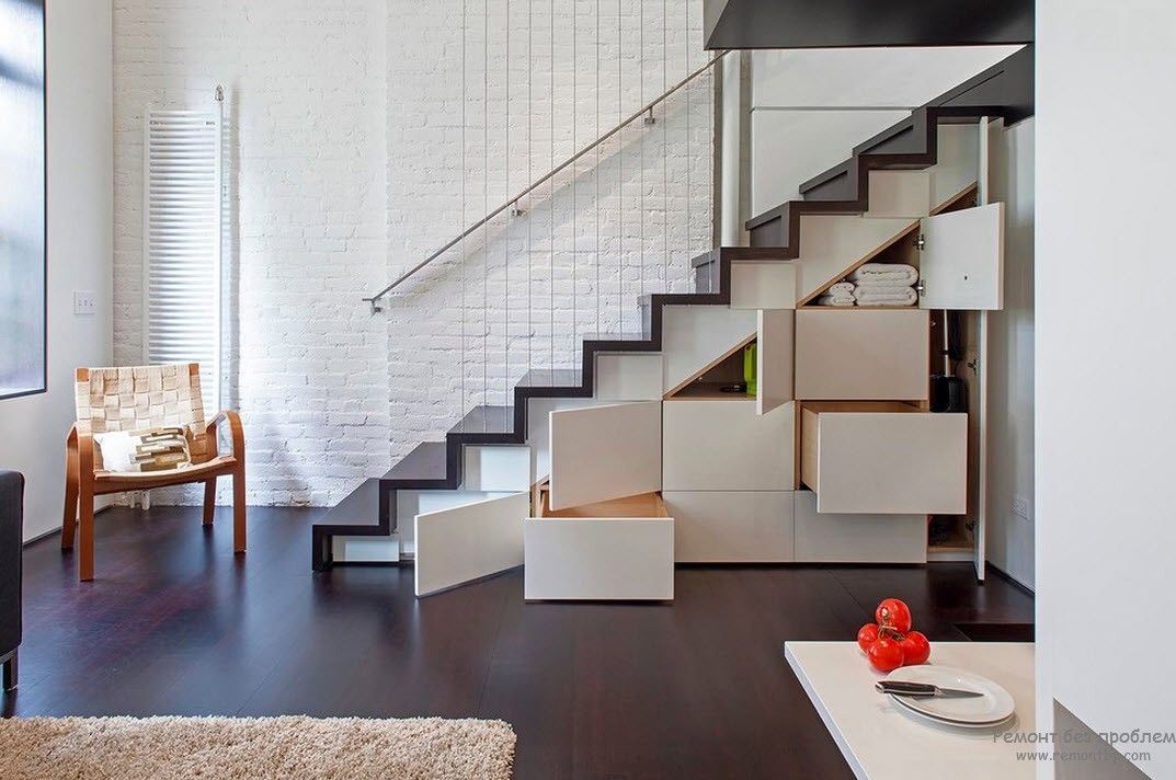 Функциональное и декоративное оформление пространства под лестницей