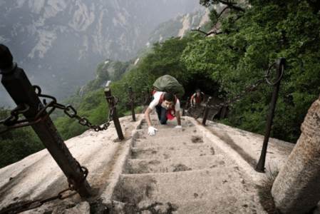 лестницы в горах китая фото